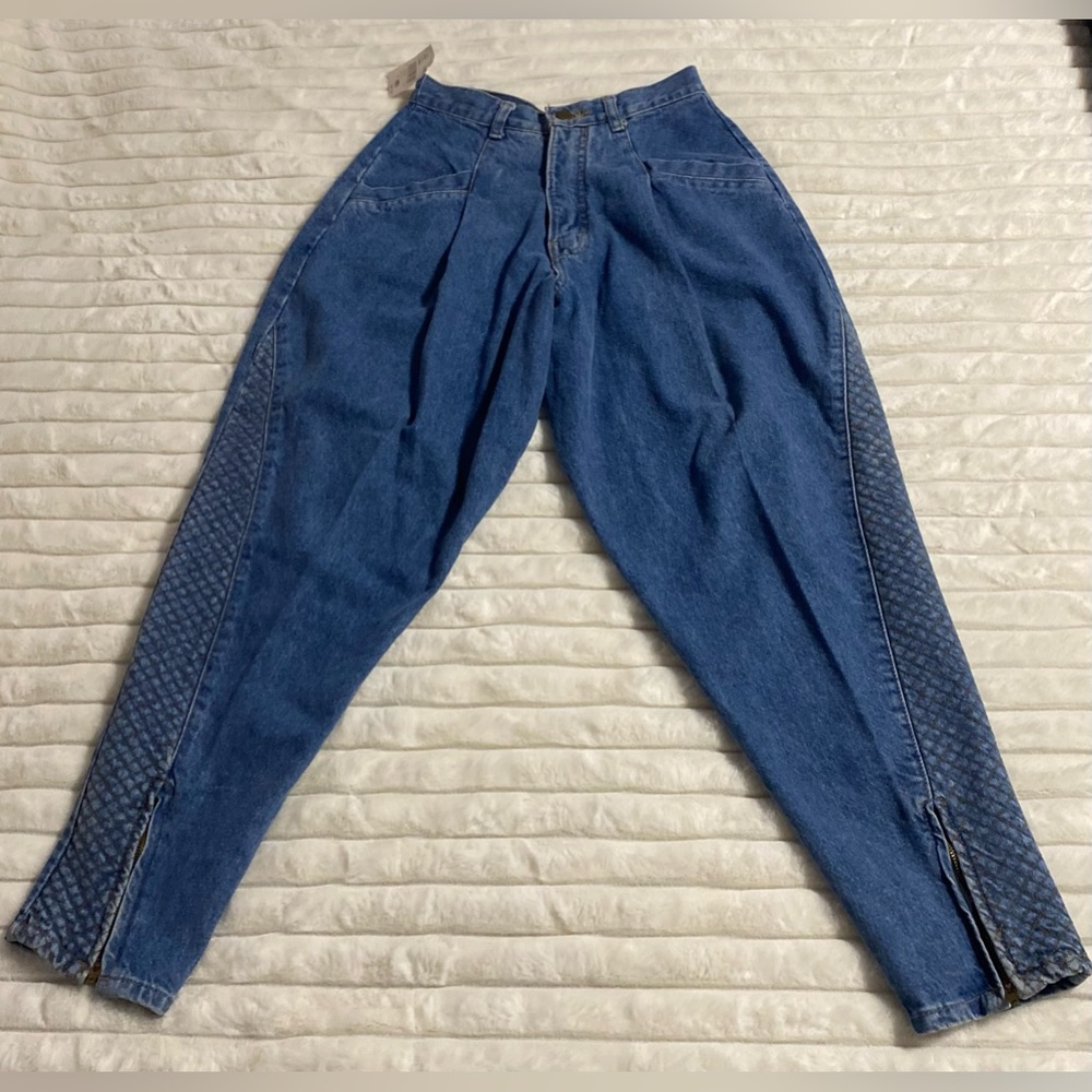 Unique Vintage Indigo Textured High Rise Jeans